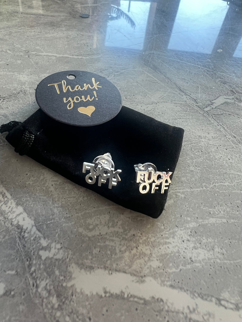 ‘Fuck Off’ Stud Earrings
