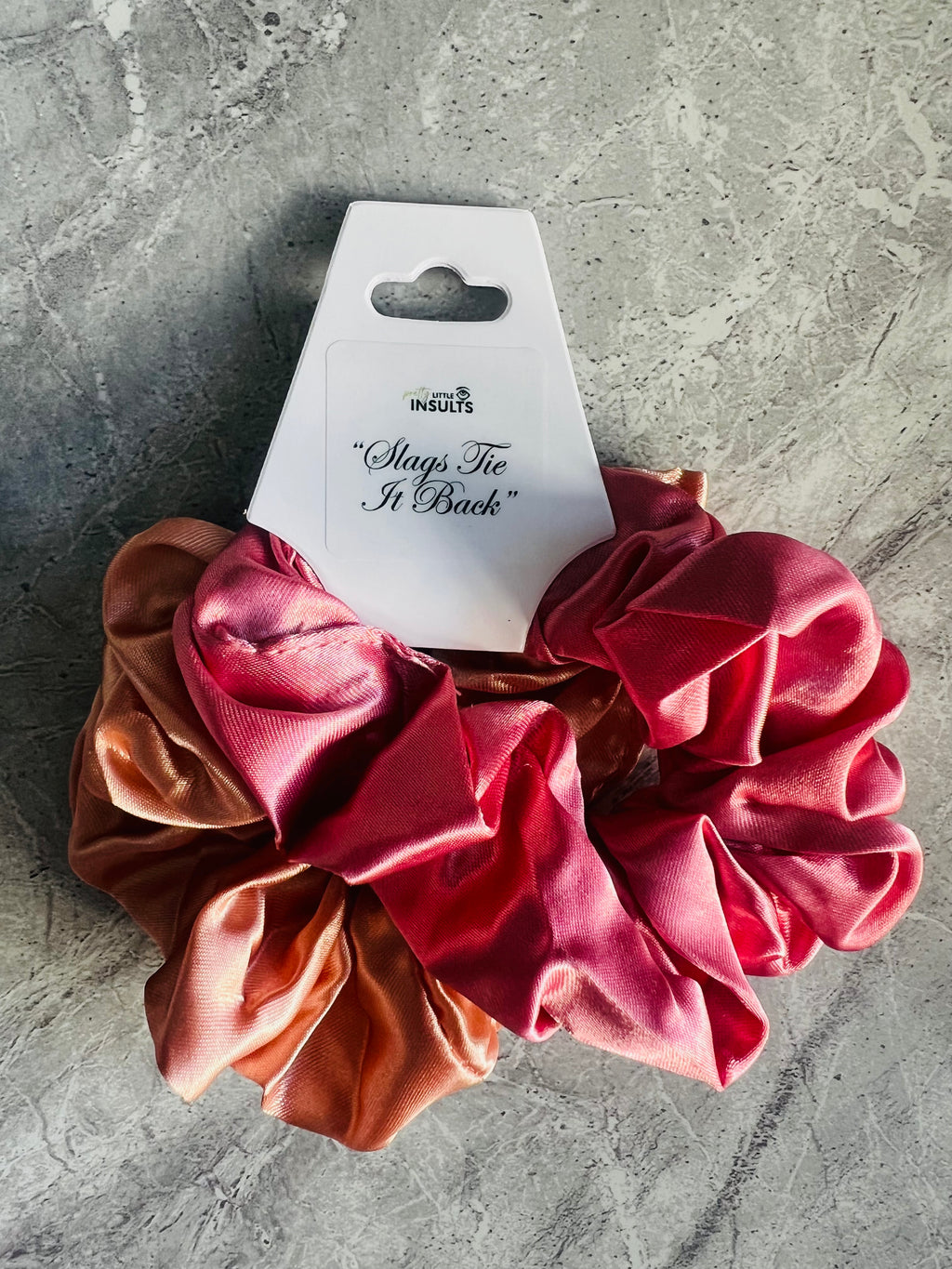 8 Pairs Funny Personalized Scrunchie Hair Tie Gift -  ‘Slags Tie it Back’