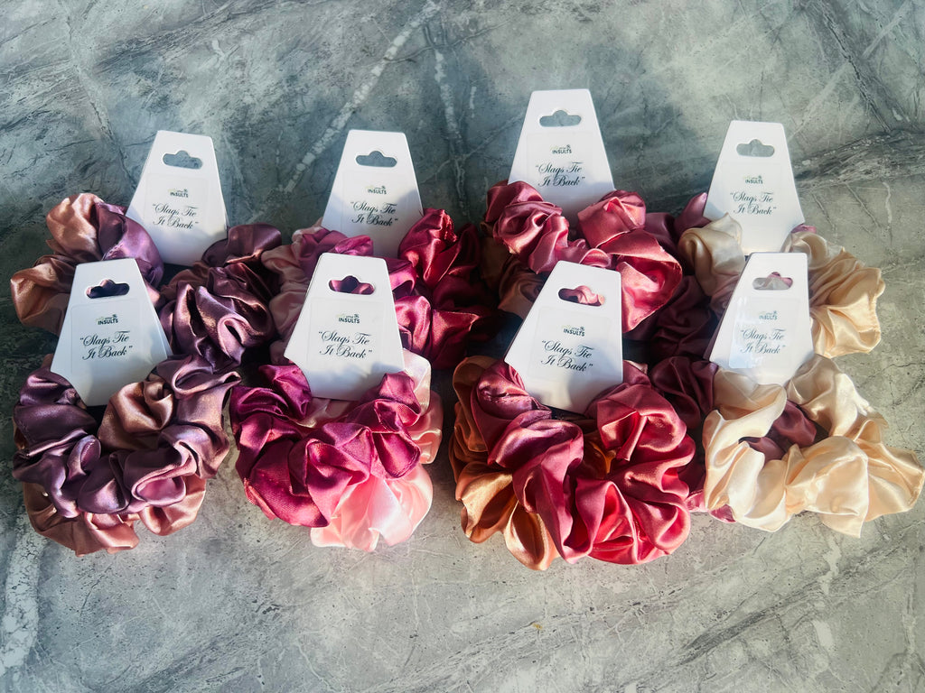 8 Pairs Funny Personalized Scrunchie Hair Tie Gift -  ‘Slags Tie it Back’