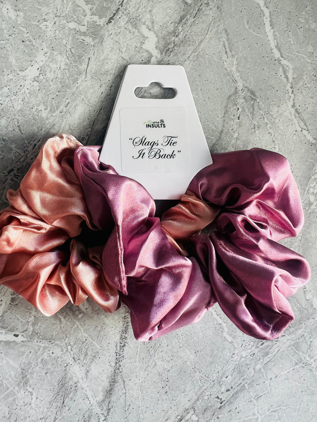 8 Pairs Funny Personalized Scrunchie Hair Tie Gift -  ‘Slags Tie it Back’