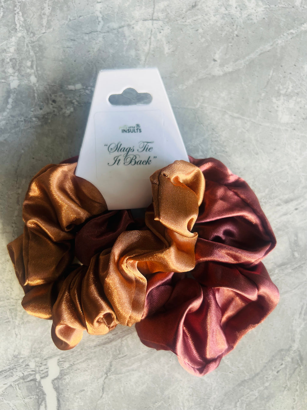 8 Pairs Funny Personalized Scrunchie Hair Tie Gift -  ‘Slags Tie it Back’
