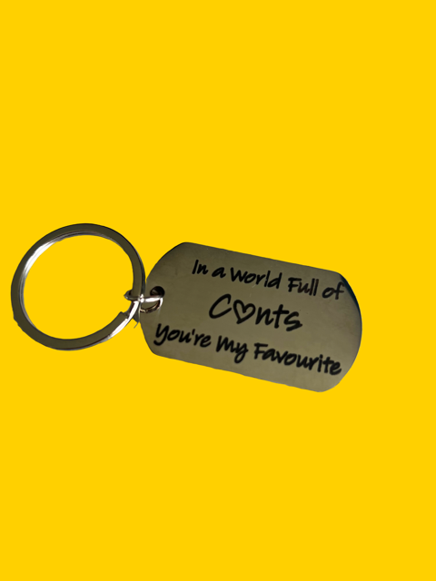 Keyring "In a world full of cunts you're my favourite"