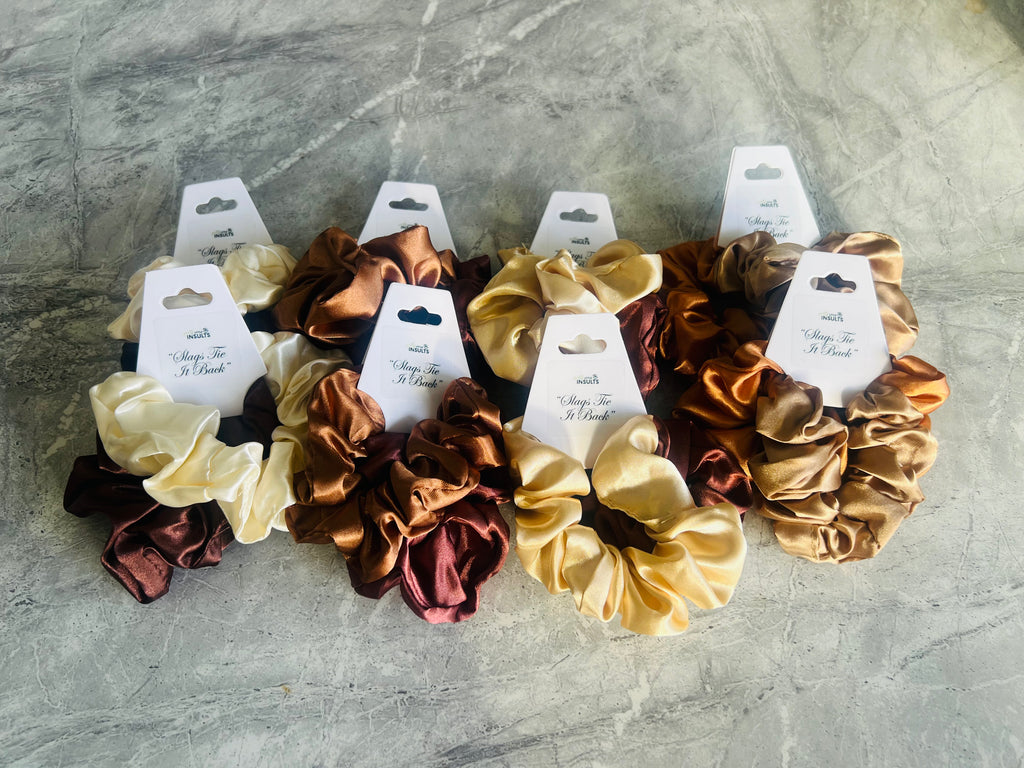 8 Pairs Funny Personalized Scrunchie Hair Tie Gift -  ‘Slags Tie it Back’