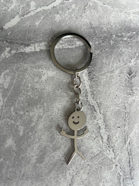 Funny Middle Finger Stickman Keychain