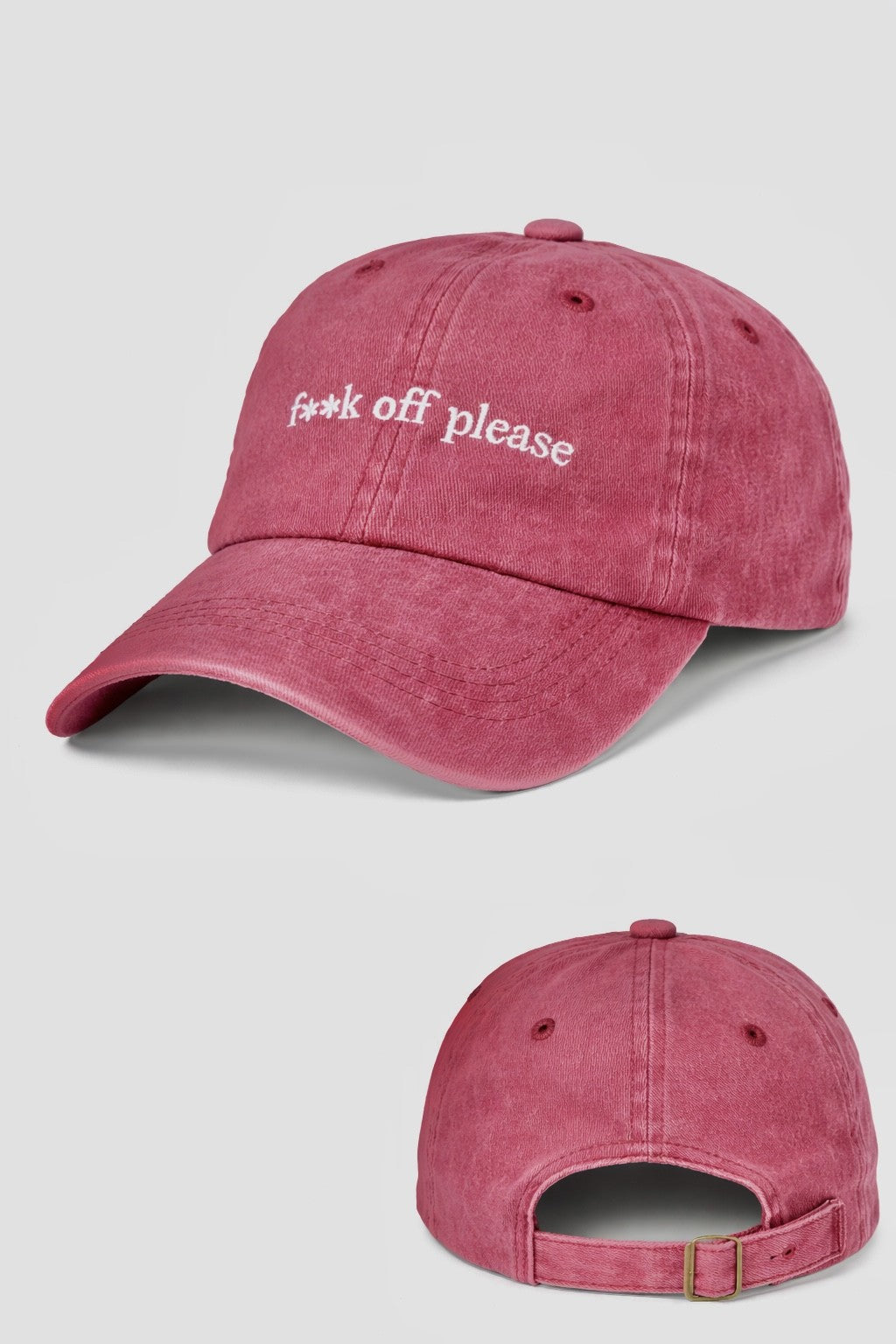 "F**k Off, Please" Vintage Style Cap - Rose
